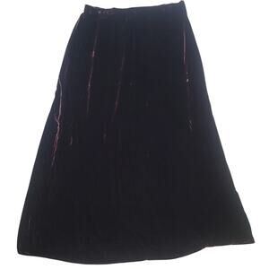 Eileen Fisher Velvet Midi Skirt Burgundy L